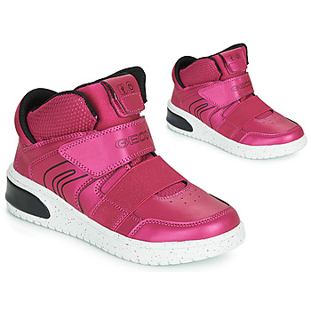 鞋子 女孩 高帮鞋 Geox 健乐士 J XLED GIRL 玫瑰色 / 紫红色 / 黑色 / Led