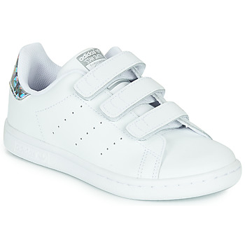 鞋子 女孩 球鞋基本款 Adidas Originals 阿迪达斯三叶草 STAN SMITH CF C 白色 / 银色