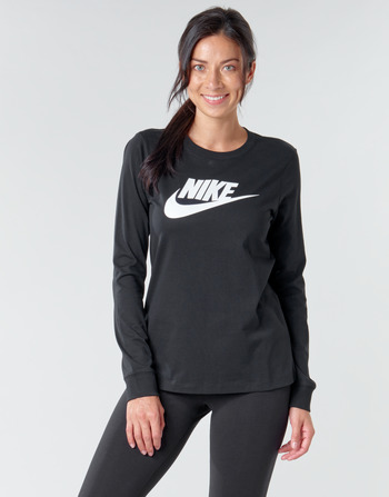 衣服 女士 长袖T恤 Nike 耐克 W NSW TEE ESSNTL LS ICON FTR 黑色