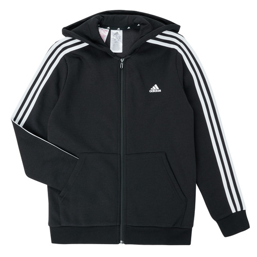 衣服 男孩 卫衣 Adidas Sportswear B 3S FZ HD 黑色