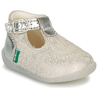 鞋子 女孩 平底鞋 Kickers BONBEK-2 银灰色