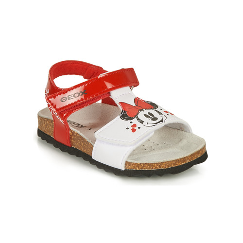鞋子 女孩 凉鞋 Geox 健乐士 SANDAL CHALKI GIRL 红色 / 白色