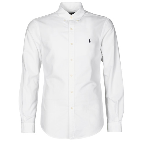 衣服 男士 长袖衬衫 Polo Ralph Lauren CHEMISE CINTREE SLIM FIT EN OXFORD LEGER TYPE CHINO COL BOUTONNE 白色