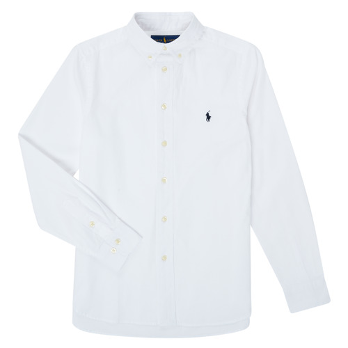 衣服 儿童 长袖衬衫 Polo Ralph Lauren TOUNIA 白色