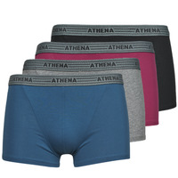 内衣 男士 拳击 Athena BASIC COTON  X4 灰色 / 波尔多红 / 蓝色 / 黑色