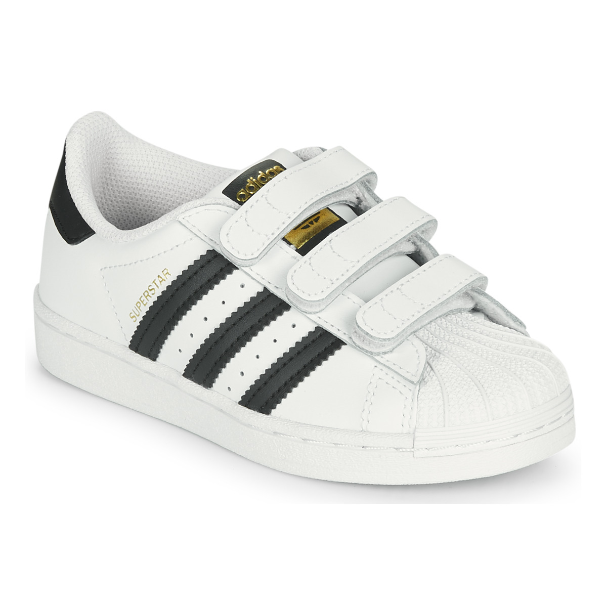 鞋子 儿童 球鞋基本款 Adidas Originals 阿迪达斯三叶草 SUPERSTAR CF C 白色 / 黑色