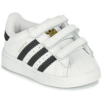 鞋子 儿童 球鞋基本款 Adidas Originals 阿迪达斯三叶草 SUPERSTAR CF I 白色 / 黑色