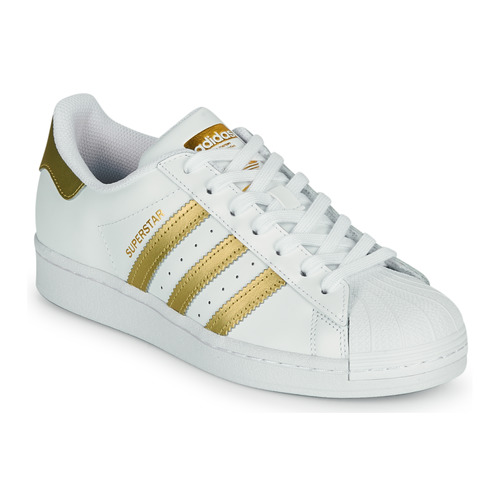 鞋子 女士 球鞋基本款 Adidas Originals 阿迪达斯三叶草 SUPERSTAR W 白色 / 金色