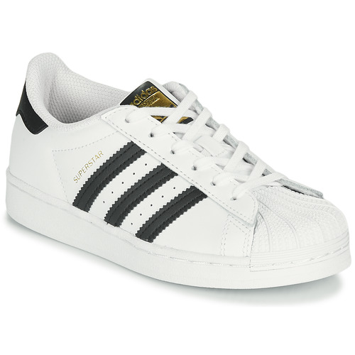 鞋子 儿童 球鞋基本款 Adidas Originals 阿迪达斯三叶草 SUPERSTAR C 白色 / 黑色