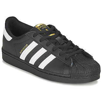 鞋子 儿童 球鞋基本款 Adidas Originals 阿迪达斯三叶草 SUPERSTAR C 黑色 / 白色