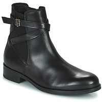鞋子 女士 短筒靴 Tommy Hilfiger TH HARDWARE ON BELT FLAT BOOT 黑色