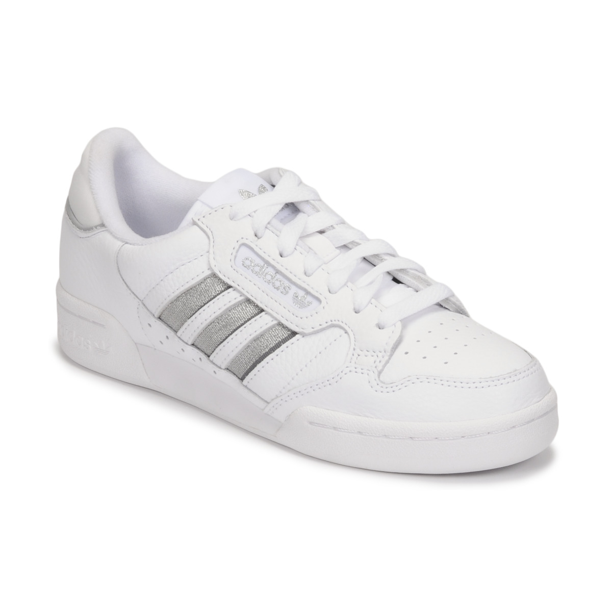 鞋子 女士 球鞋基本款 Adidas Originals 阿迪达斯三叶草 CONTINENTAL 80 STRI 白色 / 银色
