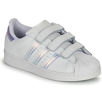 鞋子 女孩 球鞋基本款 Adidas Originals 阿迪达斯三叶草 SUPERSTAR CF C 白色 / 银色