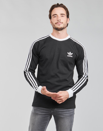 衣服 男士 长袖T恤 Adidas Originals 阿迪达斯三叶草 3-STRIPES LS T 黑色