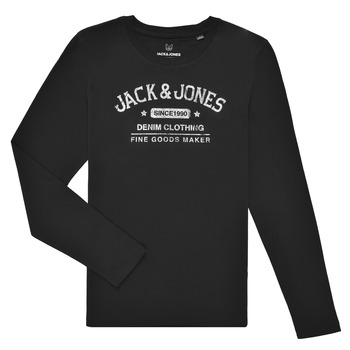 衣服 男孩 长袖T恤 Jack & Jones 杰克琼斯 JJEJEANS TEE LS 黑色
