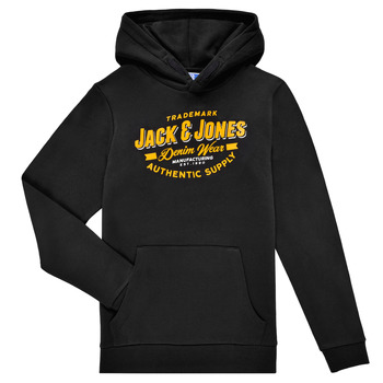 衣服 男孩 卫衣 Jack & Jones 杰克琼斯 JJELOGO SWEAT HOOD 黑色