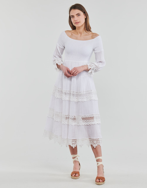 Guess 3 QTR SLV AMBERLEE DRESS 白色