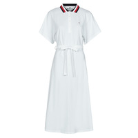 衣服 女士 短裙 Tommy Hilfiger GBL STP FLARE MIDI POLO DRESS SS 白色