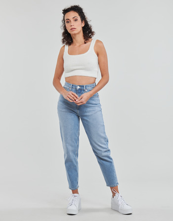 衣服 女士 直筒牛仔裤 Tommy Jeans MOM JEAN UHR TPRD CE610 蓝色 / 米色