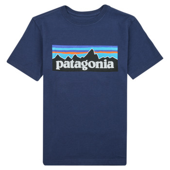 衣服 儿童 短袖体恤 Patagonia 巴塔哥尼亚 BOYS LOGO T-SHIRT 海蓝色