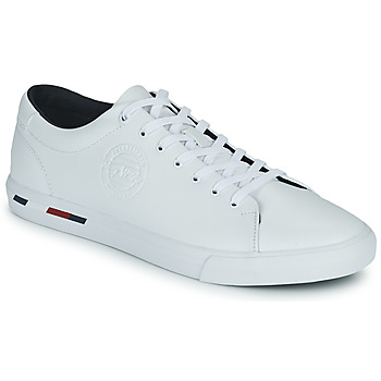 鞋子 男士 球鞋基本款 Tommy Hilfiger Corporate Logo Leather Vulc 白色