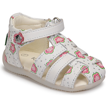 鞋子 女孩 凉鞋 Kickers BIGFLO-2 白色 / 玫瑰色