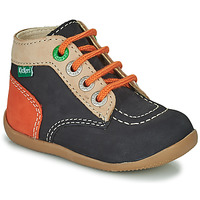 鞋子 女孩 短筒靴 Kickers BONZIP-2 海蓝色 / 米色 / 橙色