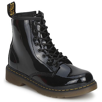 鞋子 女孩 短筒靴 Dr Martens 1460 JR BLACK PATENT LAMPER 黑色