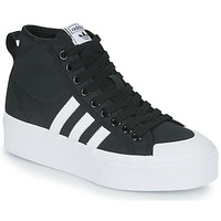 鞋子 女士 球鞋基本款 Adidas Originals 阿迪达斯三叶草 NIZZA PLATFORM MID 黑色 / 白色