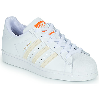 鞋子 女士 球鞋基本款 Adidas Originals 阿迪达斯三叶草 SUPERSTAR 白色 / 米色 / 橙色