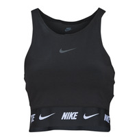 衣服 女士 无领短袖套衫/无袖T恤 Nike 耐克 CROP TAPE TOP 黑色