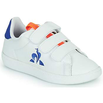 鞋子 男士 球鞋基本款 Le Coq Sportif 乐卡克 COURTSET PS SPORT 白色 / 橙色 / 蓝色