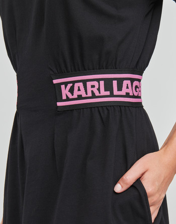 KARL LAGERFELD JERSEY DRESS W/LOGO WAIST 黑色