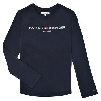衣服 女孩 长袖T恤 Tommy Hilfiger ESSENTIAL TEE L/S 海蓝色