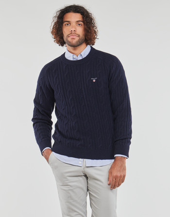 衣服 男士 羊毛衫 Gant LAMBSWOOL CABLE C-NECK 海蓝色