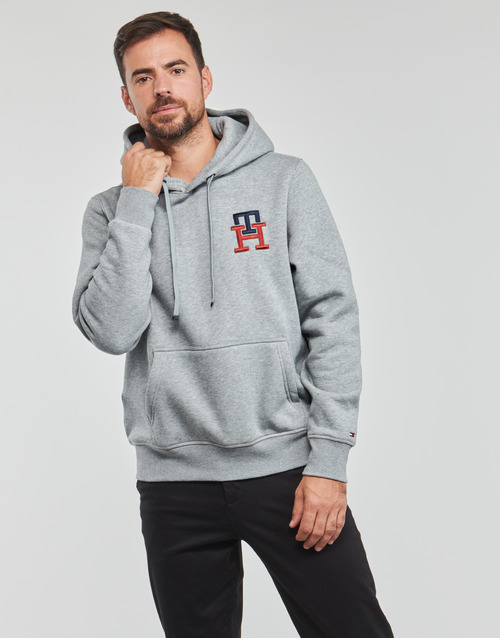 Tommy Hilfiger ESSENTIAL MONOGRAM HOODY 灰色 / 中国红
