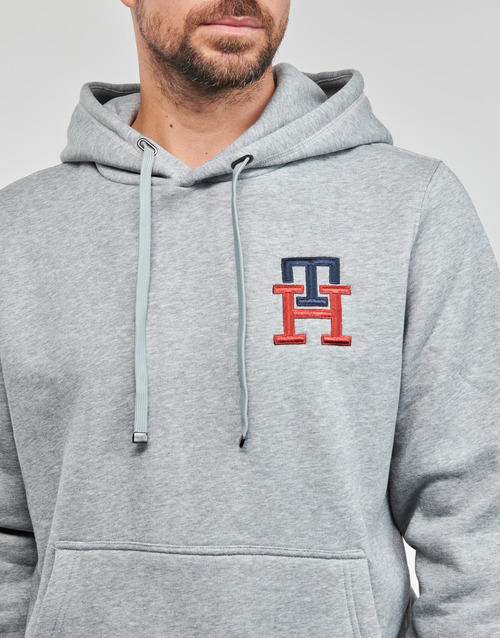 Tommy Hilfiger ESSENTIAL MONOGRAM HOODY 灰色 / 中国红
