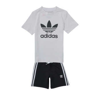衣服 儿童 女士套装 Adidas Originals 阿迪达斯三叶草 SHORT TEE SET 黑色 / 白色