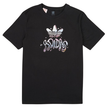 衣服 女孩 短袖体恤 Adidas Originals 阿迪达斯三叶草 HL9428 黑色