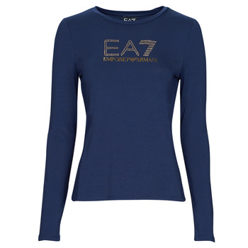 衣服 女士 长袖T恤 EA7 EMPORIO ARMANI 8NTT51 海蓝色 / 金色