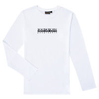 衣服 男孩 长袖T恤 Napapijri S-BOX LS 白色