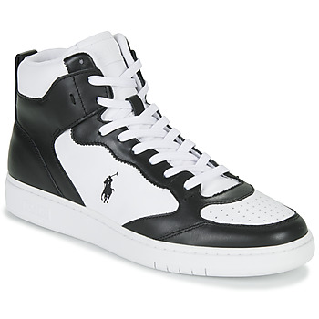 鞋子 男士 高帮鞋 Polo Ralph Lauren POLO CRT HGH-SNEAKERS-LOW TOP LACE 黑色 / 白色