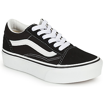 鞋子 儿童 球鞋基本款 Vans 范斯 UY Old Skool Platform 黑色 / 白色