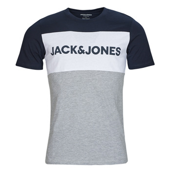 衣服 男士 短袖体恤 Jack & Jones 杰克琼斯 JJELOGO BLOCKING TEE 海蓝色 / 灰色 / 白色