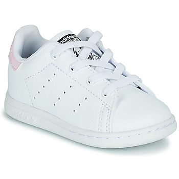 鞋子 女孩 球鞋基本款 Adidas Originals 阿迪达斯三叶草 STAN SMITH EL I 白色 / 玫瑰色