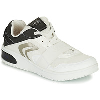 鞋子 男孩 球鞋基本款 Geox 健乐士 J XLED B. B - MESH+GEOBUCK 白色 / 黑色