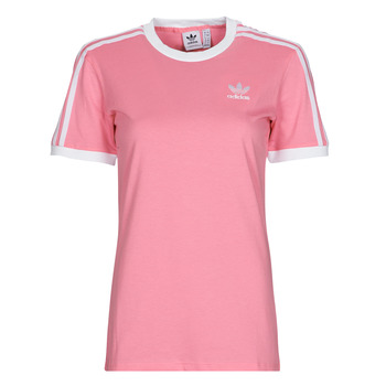 衣服 女士 短袖体恤 Adidas Originals 阿迪达斯三叶草 3 STRIPES TEE 玫瑰色 / Bonheur