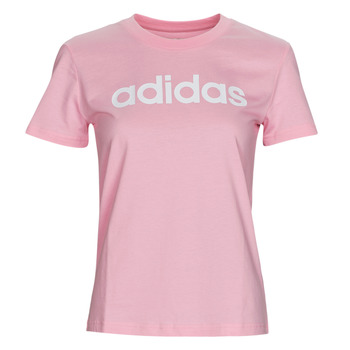 衣服 女士 短袖体恤 adidas Performance 阿迪达斯运动训练 W LIN T 玫瑰色