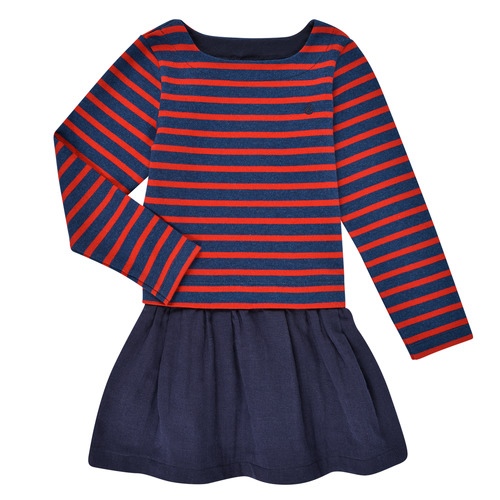 衣服 女孩 短裙 Petit Bateau 小帆船 CONSTANTIN 海蓝色 / 红色
