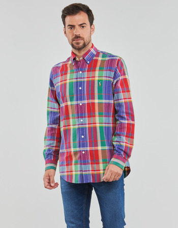 衣服 男士 长袖衬衫 Polo Ralph Lauren CUBDPPCS-LONG SLEEVE-SPORT SHIRT 条纹 / 红色 / 蓝色 / Multi